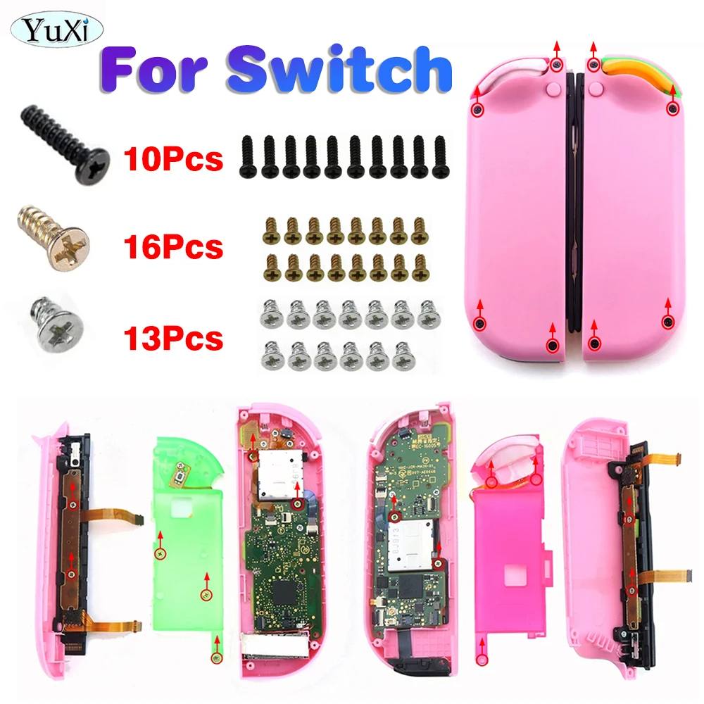 1 Juego de tornillos de repuesto para controlador Nintendo Switch Joy-Con NS, mango izquierdo y derecho L R, Kit de reparación de tornillos cruzados + tipo