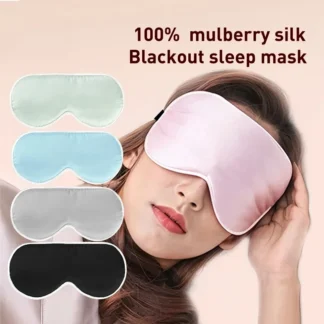 Cubierta para los ojos Natural 100% seda pura, máscara para dormir, sombra suave, venda para los ojos, parche ocular de viaje portátil, descanso relajante para viajes