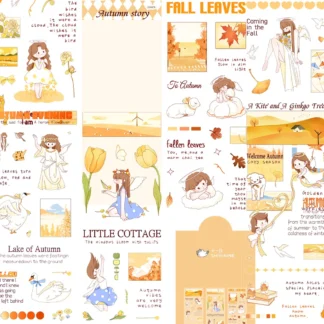 6 uds. De pegatinas de grafiti creativas de historia de otoño, pegatinas clásicas para niñas, caja de almacenamiento para cuaderno de recortes, pegatinas DIY para escritorio
