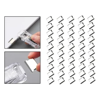 Clip de papel de mano, práctico encuadernación, portátil, multiusos, reutilizable para dormitorio, clips negros