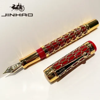 Jinhao 100 pluma estilográfica estilo celuloide, instrumento de escritura suave de punta fina con convertidor recargable