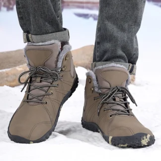 Botas de nieve cálidas para parejas, botas de algodón para deportes de ocio al aire libre, punta ancha, antideslizantes, para senderismo y montañismo, 37-48, invierno