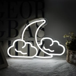 Letrero de neón Led de nube y luna, decoración de boda, luz de neón con alimentación USB, oficina, cafetería, sala de juegos, decoración de fiesta, dormitorio, luz nocturna regulable