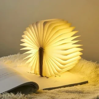 Luz LED de libro 3D, luz nocturna recargable por USB, lámpara de mesa plegable de 3 colores, lámpara magnética LED creativa, iluminación de escritorio portátil
