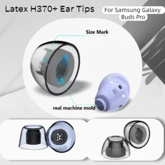 Almohadillas de látex H370 + para Samsung Galaxy Buds Pro, funda protectora de silicona antialérgica para evitar caídas, tapones para los oídos a prueba de polvo
