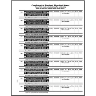Stock - Estudiante Sign-Out Book Edición Parent/Guardian 500/Libro Min. Compra de 5 libros