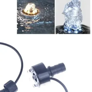 Anillo de luz subacuática de 6 LED para estanque de peces, fuente de agua, jardín, adaptador de CA cálido/blanco incluido, adorno de luz de fuente, 1 Uds.