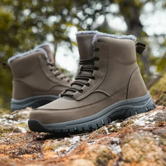 Botas de nieve con cordones para hombre, zapatos transpirables de invierno para hombre, zapatos informales para hombre, botines impermeables, calzado, zapatos de trabajo