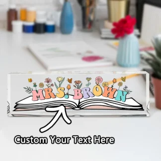 Placa de escritorio PMMA personalizada, texto personalizado, lindo y transparente, grabado con láser, bricolaje, regalos ideales para adolescentes y uso diario, 1 ud.