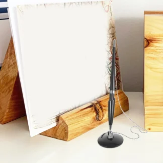 Bolígrafo de escritorio con señal, mesa Vertical, bolígrafo de escritura fijo, diseño de cadena, agarre suave, accesorio de oficina, 3 uds.