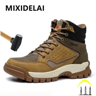 Botas de desierto para exteriores, zapatos con punta de acero, botas de trabajo, zapatos indestructibles, botas protectoras, zapatos de seguridad, botas de combate a prueba de pinchazos