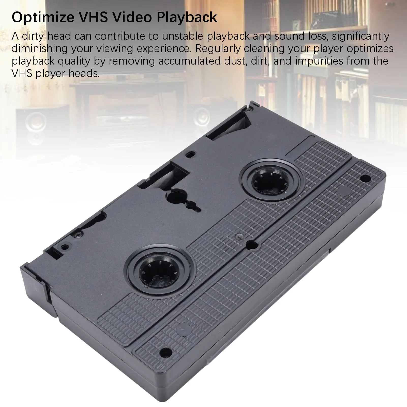 Limpiador de cabezales VCR, tecnología húmeda, limpieza segura reutilizable, limpiador de cabezales de vídeo VHS para reproductor VCR VHS, limpiador de cabezales húmedos de vídeo VHS, 1 ud.