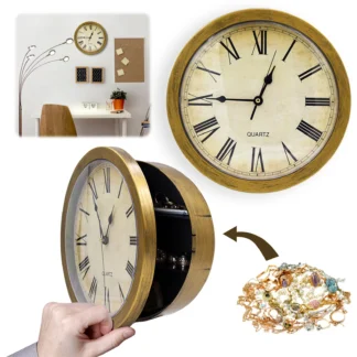 Reloj de pared con caja fuerte oculta, reloj de decoración Vintage de 10 pulgadas, reloj de pared creativo seguro, caja de seguridad oculta para decoración para sala de estar