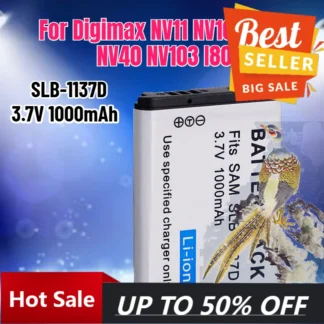 【Entrega Rápida】Batería de Repuesto SLB-1137D de 1000 mAh para Cámara Digital Digimax NV11 NV100 NV30 NV40 NV103 I80 I85