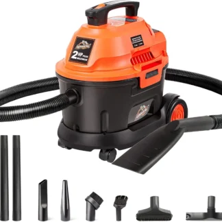 Aspiradora de Uso General Húmeda/Seca de 2.5 Galones, 120V CA, Naranja/Negro para Limpieza del Hogar y Garaje