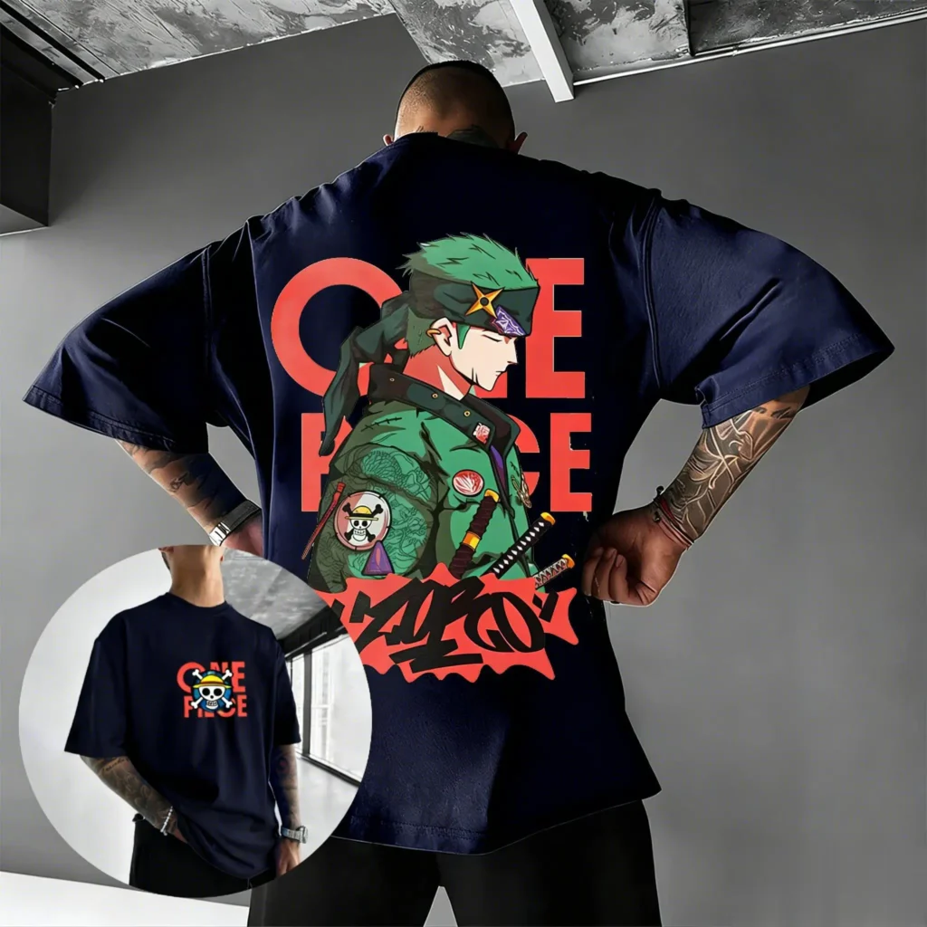 Camiseta de Anime de One Piece Roronoa Zoro para hombre y mujer, camiseta de manga corta de algodón, ropa de calle, Tops informales de gran tamaño Y2k de verano