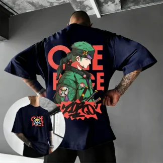 Camiseta de Anime de One Piece Roronoa Zoro para hombre y mujer, camiseta de manga corta de algodón, ropa de calle, Tops informales de gran tamaño Y2k de verano