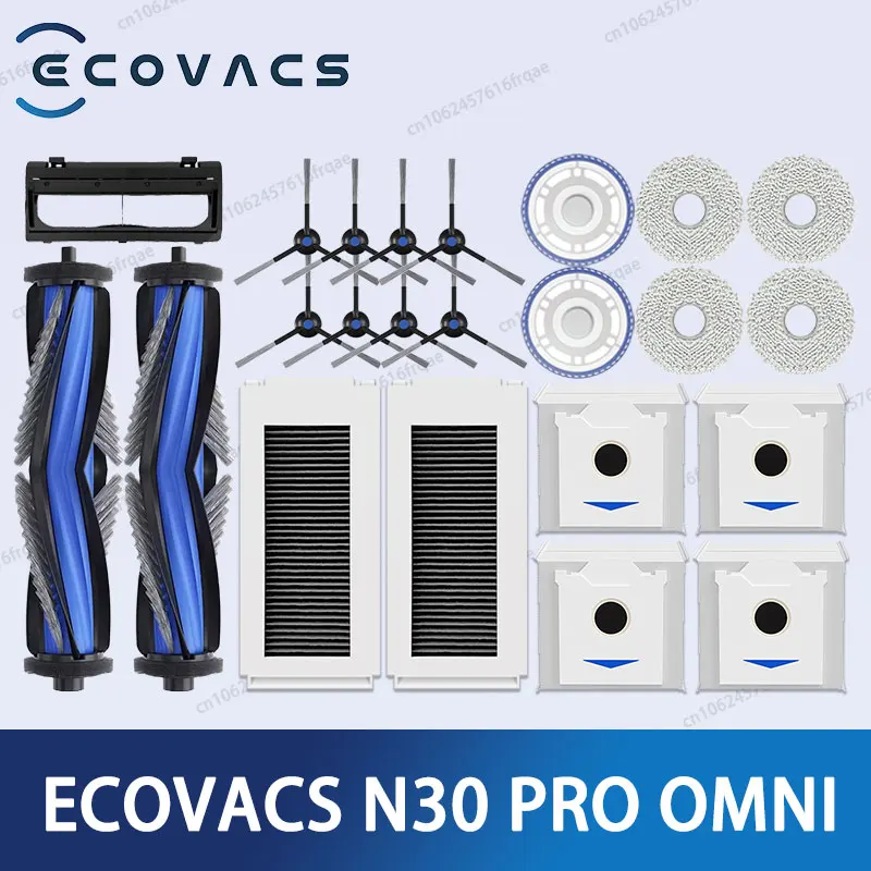 ECOVACS Deebot N30 PRO OMNI /YDLX11-1 accesorios cepillo lateral principal paño de mopa filtro HEPA bolsa de polvo Robot repuestos de aspiradora