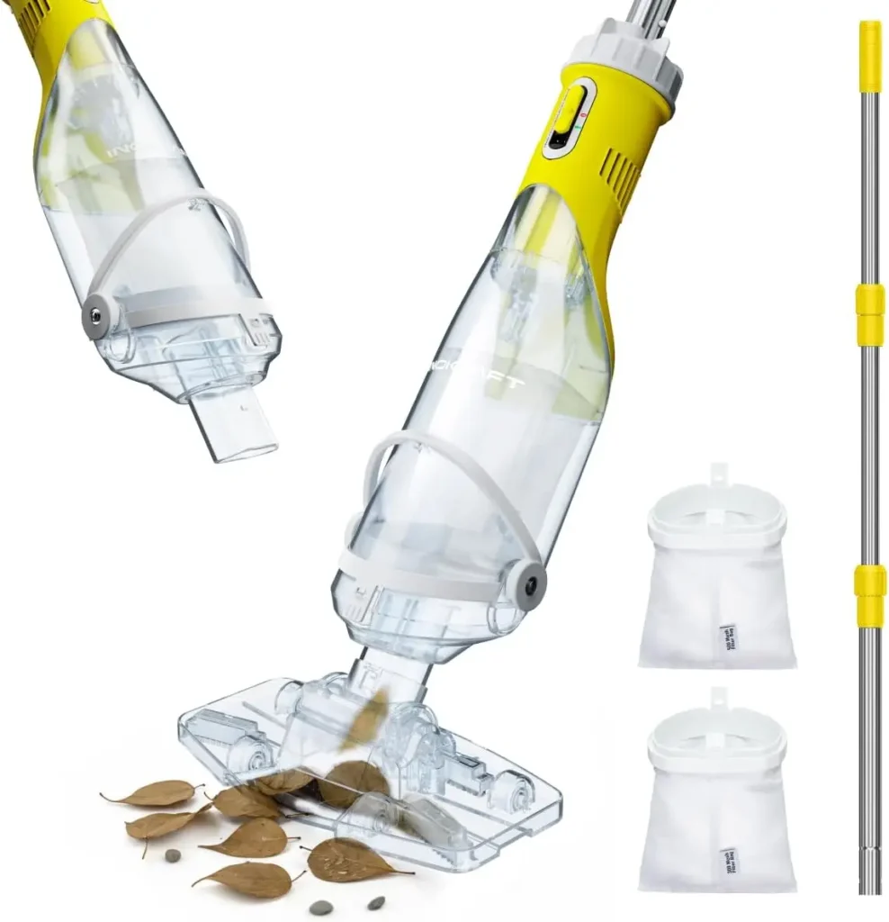 Aspiradora de piscina inalámbrica con potente succión, ideal para hojas y desechos en piscinas subterráneas y enterradas
