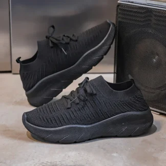 Zapatos deportivos para hombre, calcetines informales transpirables, zapatos planos con cordones, zapatillas de deporte para correr y senderismo con suela blanda para primavera