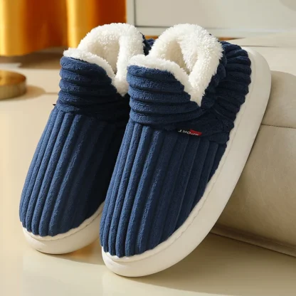 Shevalues, zapatillas de invierno para hombre, botas cortas de felpa de algodón para hombre, pantuflas de piel de casa mullidas para interiores, zapatillas informales de piel suave peludas para hombre 2026