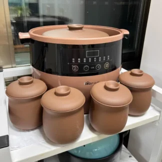 Nueva olla de estofado eléctrica para el hogar: arena púrpura de cerámica. Para guisar el nido de pájaros y promover la salud. Cazuela de sopa automática.