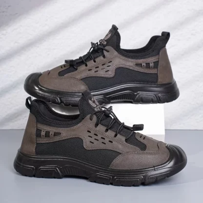 Zapatos informales de malla transpirable de verano para hombre, sandalias de senderismo a la moda, zapatos de playa cómodos antideslizantes huecos 