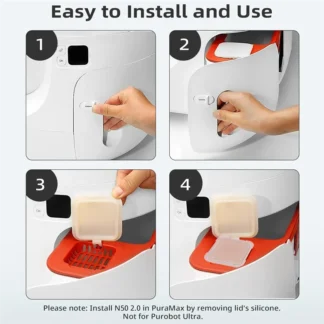 Removedores de olores para gatos N50, caja de arena para gatos autolimpiante Puramax, inodoro para gatos, Control de olores, cubos desodorantes para mascotas, 6 uds.