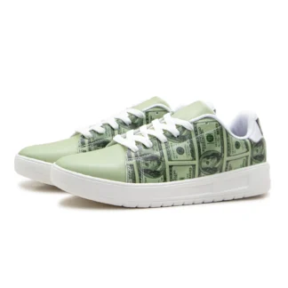 Zapatos personalizados con patrón de dólares, zapatos informales verdes para hombres y mujeres, calzado ligero, zapatos para adolescentes y niños