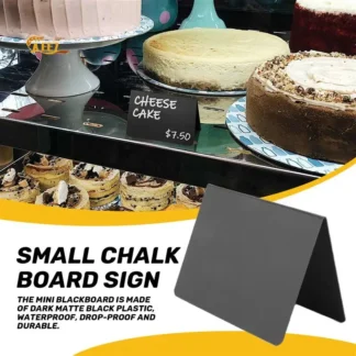 AEE7-12 Uds Mini carteles de pizarra 4X3 pulgadas pizarra pequeña letrero de tiza etiquetas de alimentos para mesas de Buffet de fiesta, fácil de escribir