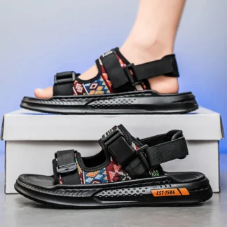 Zapatillas clásicas de estilo Vintage, novedad de verano, zapatos informales para hombre, Sandalias planas, zapatillas resistentes al desgaste para hombre, calzado sandalia para hombre