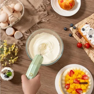 A98I-Espumador de leche portátil batidor de huevos eléctrico de 3 velocidades ajustable para hornear pasteles de crema