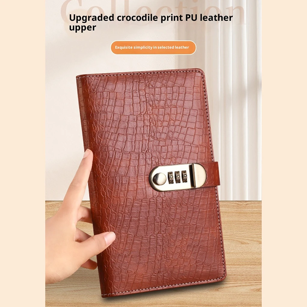 Libro de contraseñas Retro con cerradura, diario, cuaderno para estudiantes, cuaderno con cerradura de subcontraseña