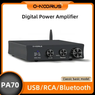 O-NOORUS Ma12070 80wx2 Altavoz de audio de alta fidelidad 2.1 Clase D Amp Bluetooth 5.0 Receptor de altavoces para el hogar con salida de subwoofer Graves agudos