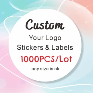 1000 Uds. Pegatinas personalizadas, etiquetas de embalaje con logotipo personalizado, pegatinas personalizadas para boda, cumpleaños, bautismo, diseña tus propias pegatinas