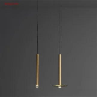 Luces Led colgantes postmodernas, minimalistas, de tubo dorado, para cocina, comedor, oficina, decoración creativa para el hogar, diseño de luminaria de suspensión