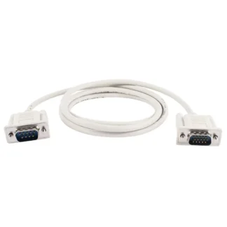 Cable adaptador macho RS232 DB9 de 9 pines, Cable de vídeo VGA de 15 Pines, color gris claro, 1,4 M