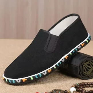 Zapatos de tela con suela Melaleuca hechos a mano para hombre, ligeros, transpirables, antideslizantes, zapatos de trabajo, primavera y otoño, nuevos zapatos para personas mayores