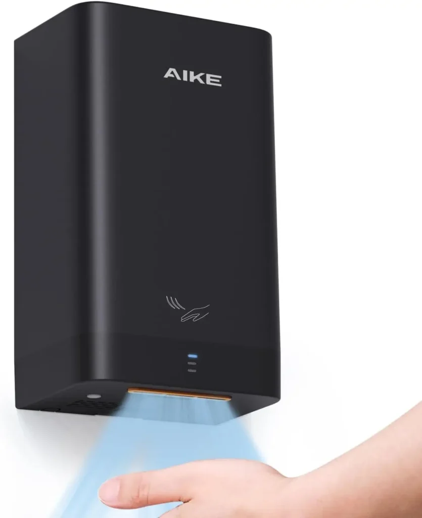 Secador de manos compacto para el baño del hogar, cubierta con diseño de policarbonato ABS, 110V negro modelo AK2822