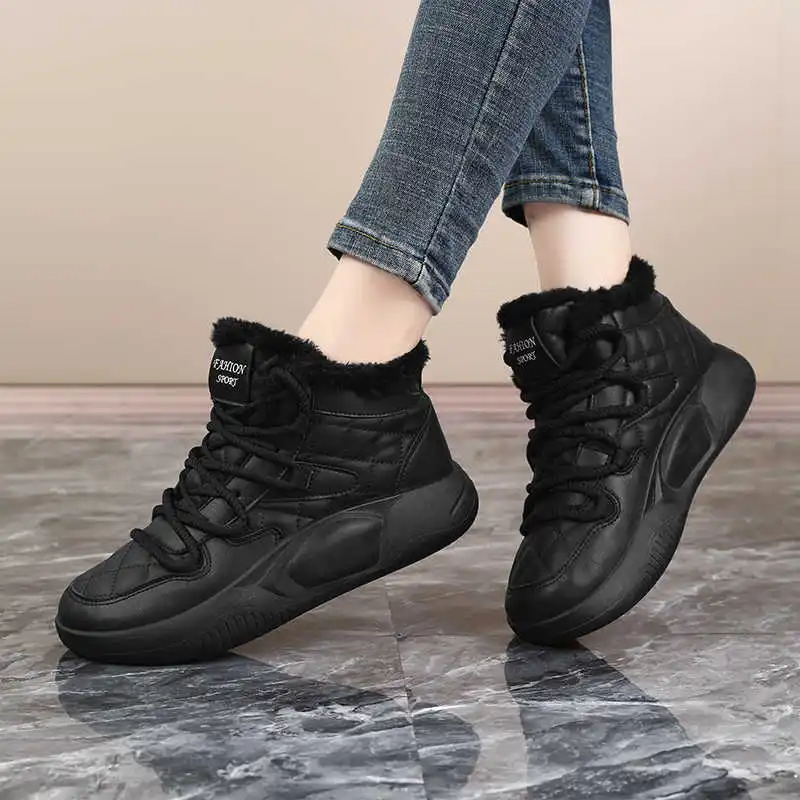 Zapatos de primavera con forro de piel para mujer, zapatillas blancas tejidas para mujer, zapatillas de lujo, deportivas, para correr, ocio