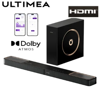 Barra de sonido ULTIMEA Skywave F30, barra de sonido Dolby Atmos de 3,1,2 canales y 300W con subwoofer con cable de 5,25 pulgadas, cine en casa para TV, Control de aplicaciones