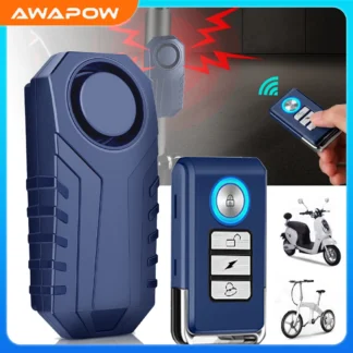 Awapow-alarma inalámbrica para bicicleta, antirrobo, 113dB, Control remoto, resistente al agua, protección de seguridad para bicicleta y Scooter