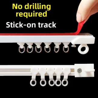 Rueda Adhesiva Superfina y Silenciosa para Riel de Cortina, Montaje Superior o Lateral, Adhesiva, Sin Necesidad de Perforació...