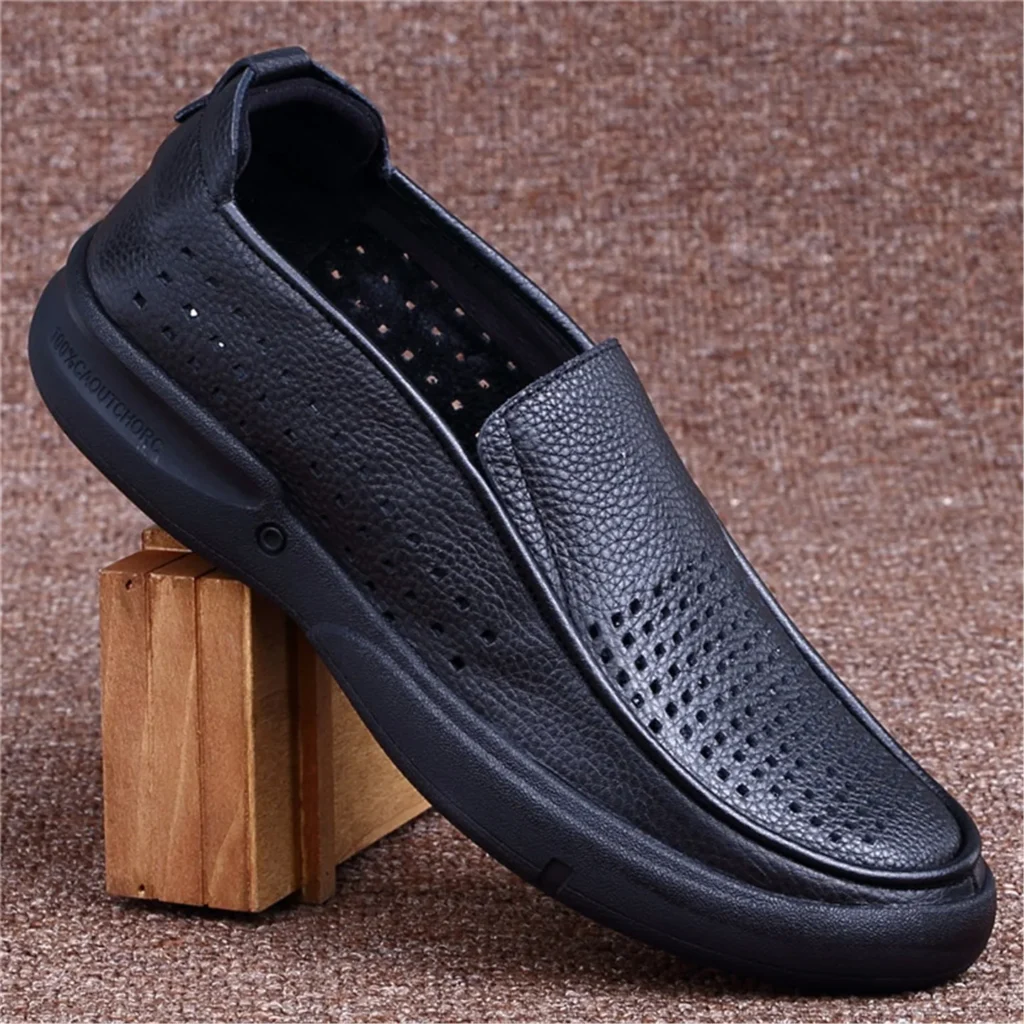 Zapatos de hombre de alta gama, transpirables, con diseño hueco, informs, de piel de vaca, para negocios, cómodos, ros...
