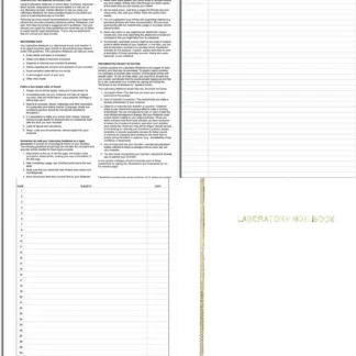 Cuaderno de laboratorio profesional: 240 páginas, 8x10, con rayas, tapa dura, polipiel negra y burdeos, fabricado en EE. UU.