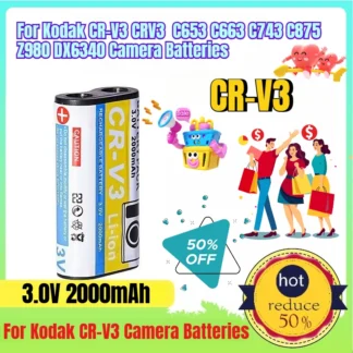 3,0 V 2000 mAh para baterías de cámara Kodak CR-V3 CRV3 C653 C663 C743 C875 Z980 DX6340