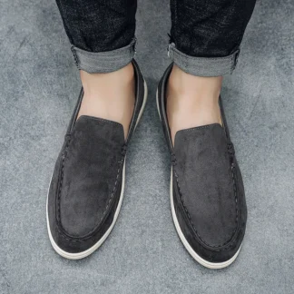 Zapatos clásicos de cuero con cordones para hombre con modelo suave de una sola pieza para todo clima con zapatos para caminar informales con punta redonda y tacón plano.