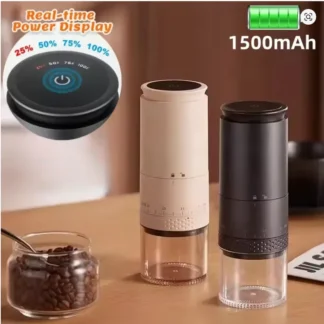 Molinillo de café eléctrico de 1500mAh, molinillo de rebabas ajustable externo, molinillo de café con carga tipo C para cafeteras