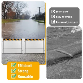 Barrera de Protección Contra Inundaciones de Aluminio, Sistema de Control de Inundaciones Temporal Reutilizable y Apilable para Puertas/Subterráneas/Fábricas/Garajes/Carreteras