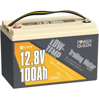 Batería Power Queen de 12V, 100Ah, LiFePO4, función de corte de baja temperatura mejorada, batería integrada de 100A BMS de grado A de hasta 15